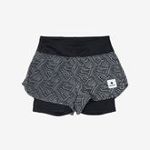 Saysky Women's Reflective Pace 2 in 1 Shorts 3" "Black AOP"