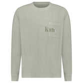 KITH LOGO LONG SLEEVE T-SHIRT HAZE GREEN