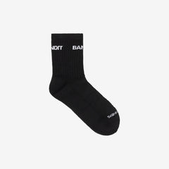 Bandit Unisex Merino Wool Run Socks "Black/White” 2 Pack