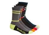 10 Pairs of Hard Yakka Cotton Rich Crew Sock (10 PACK) Multi Colours
