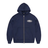 Corteiz Island Puff Print Zip Hoodie Navy
