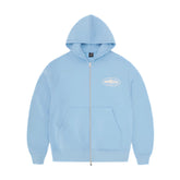 Corteiz Island Puff Print Zip Hoodie Baby Blue