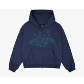 Broken Planet Zip-Up Hoodie Deep Navy