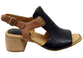 Born Sylvie Womens Leather Mid Heel Sandals With Comfortable Footbed