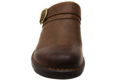 Born Avoca Womens Cushioned Comfort Footbed Leather Platform Clogs