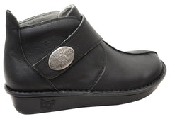 Alegria Caiti Womens Leather Ankle Boots With Adjustable Strap
