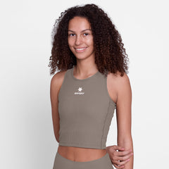 Saysky Women's Combat Rib Crop Top "Taupe"
