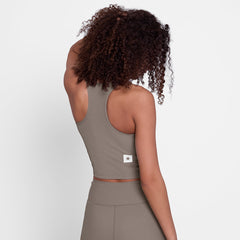 Saysky Women's Combat Rib Crop Top "Taupe"