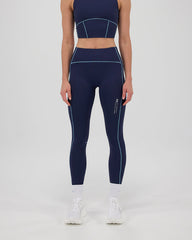 Bandit Women's Stamina™ Pop Stitch™ High Waist Leggings "NY Navy/Vintage Blue"