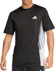 adidas Train Essentials ColourBlock Short Sleeve Mens Training Top - Black