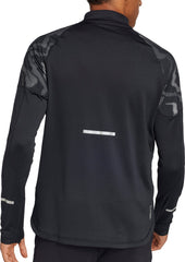 adidas Ultimate Hi Vis Reflective Half Zip Long Sleeve Mens Running Top - Black