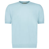 GRAN SASSO COTTON KNIT T-SHIRT IN LIGHT BLUE