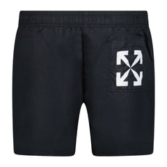 OFF-WHITE ARROW DESIGN SWIM SHORTS BLACK