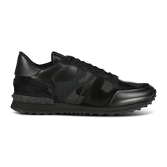 VALENTINO BLACK CAMOUFLAGE ROCKRUNNER TRAINERS BLACK