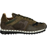 VALENTINO CAMO ROCKSTUD TRAINERS KHAKI & BLACK