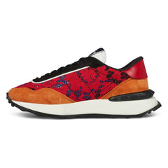 VALENTINO V LOGO LACE TRAINERS RED & ORANGE