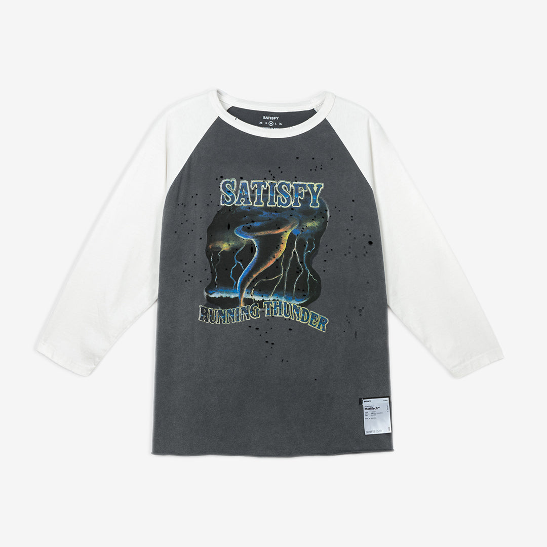 Satisfy Mothtech™ Baseball Tee "Aged Black/Off-White"