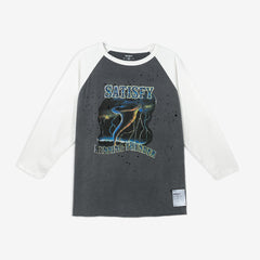 Satisfy Mothtech™ Baseball Tee "Aged Black/Off-White"