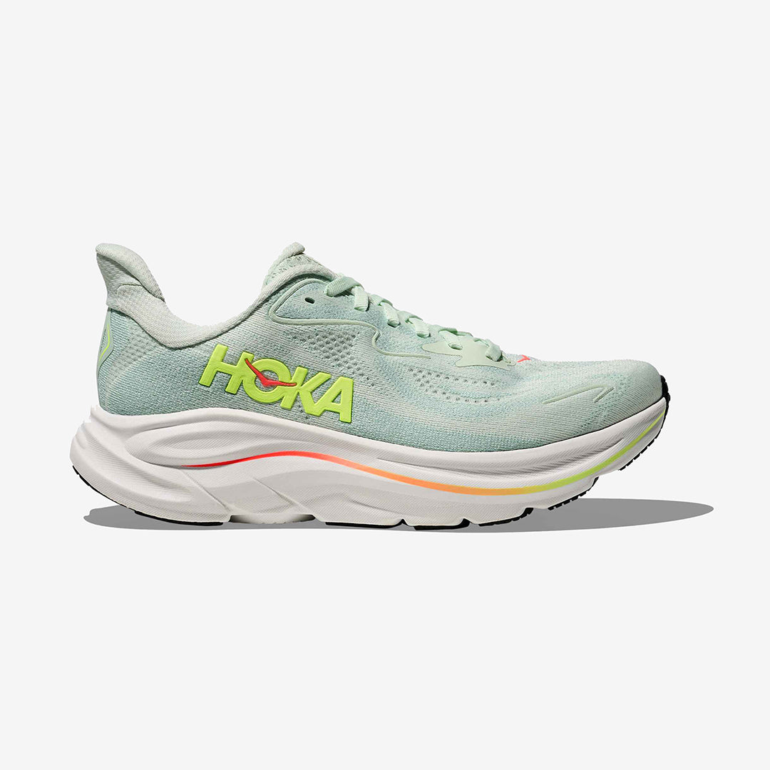 Hoka Women's Clifton 10 "Sea Glass/Neon Flame"