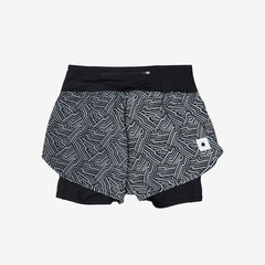 Saysky Women's Reflective Pace 2 in 1 Shorts 3" "Black AOP"