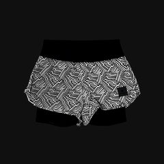 Saysky Women's Reflective Pace 2 in 1 Shorts 3" "Black AOP"