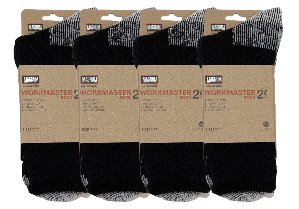 8 Pairs of Magnum Workmaster Wool Blend Mens Socks (8 Pack)