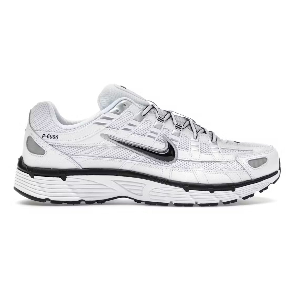 Nike P-6000 White Metallic Silver Black
