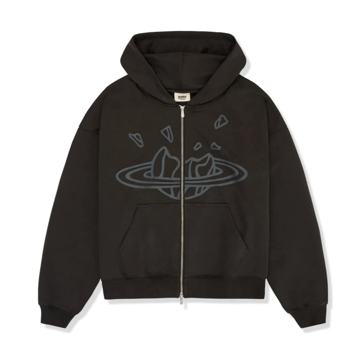 Broken Planet Zip Up Hoodie Midnight Black