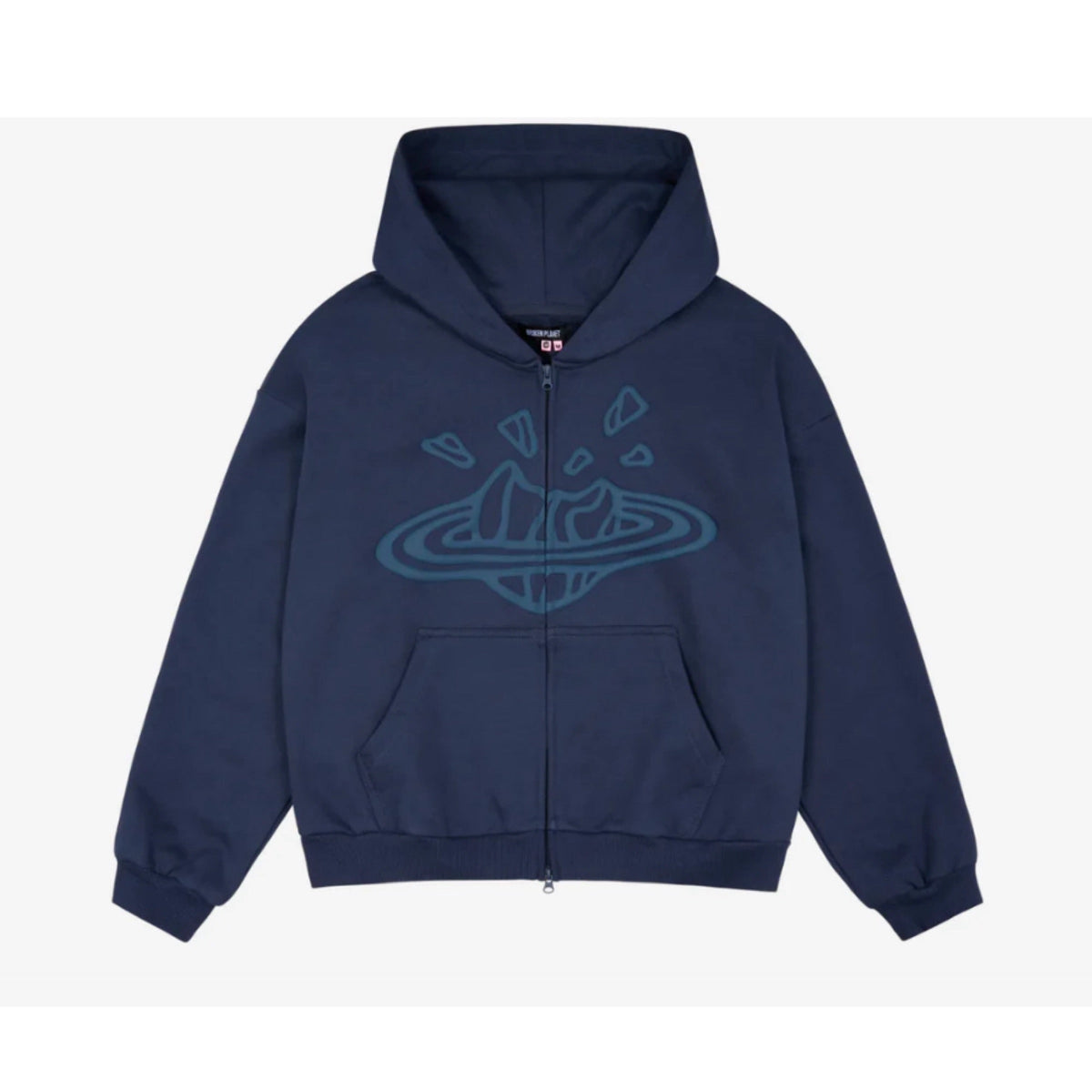 Broken Planet Zip-Up Hoodie Deep Navy