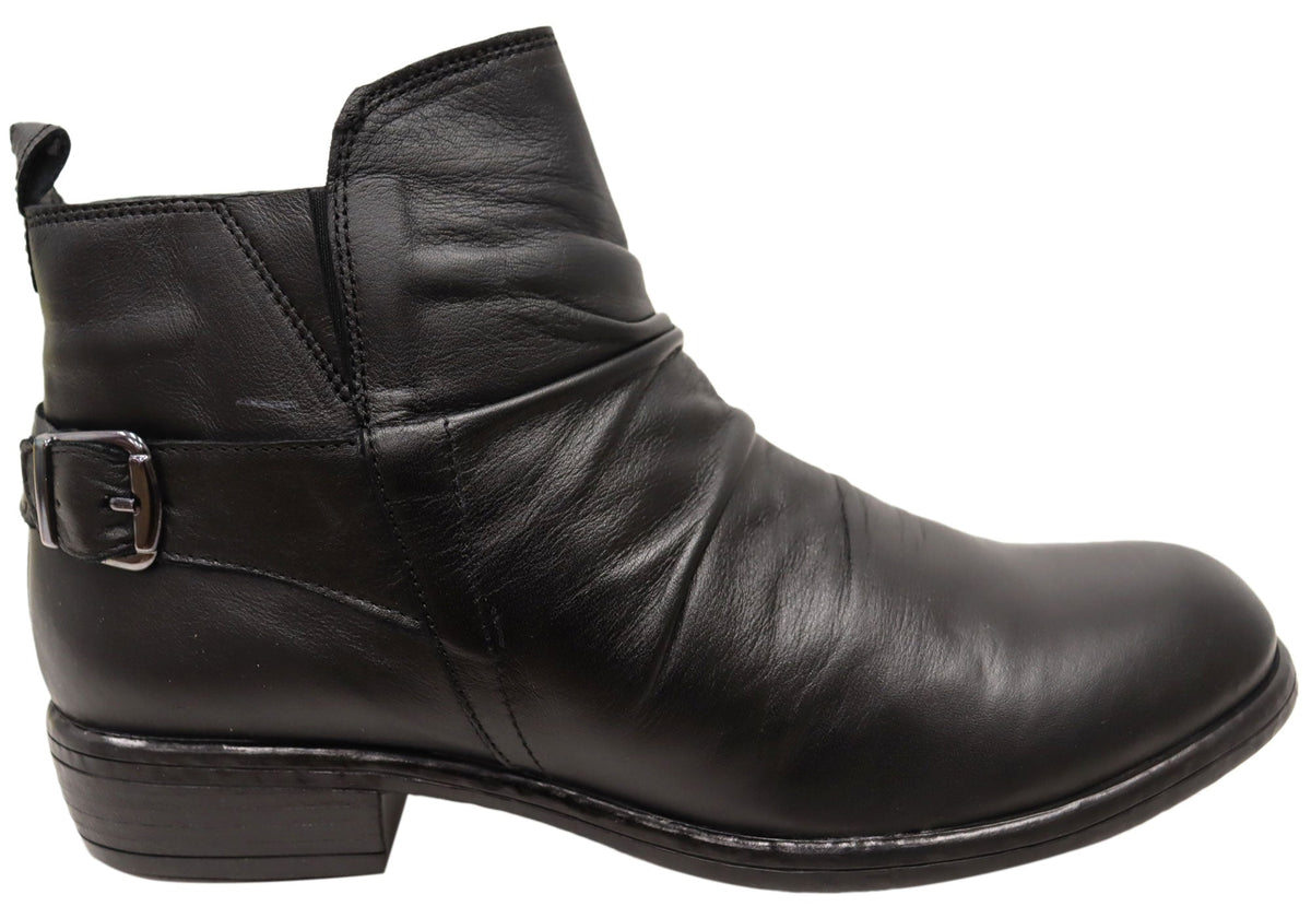 Cabello Comfort Enrich Womens Leather European Low Heel Ankle Boots