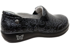 Alegria Keli Womens Comfortable Leather Shoes Embroider Me Pewter