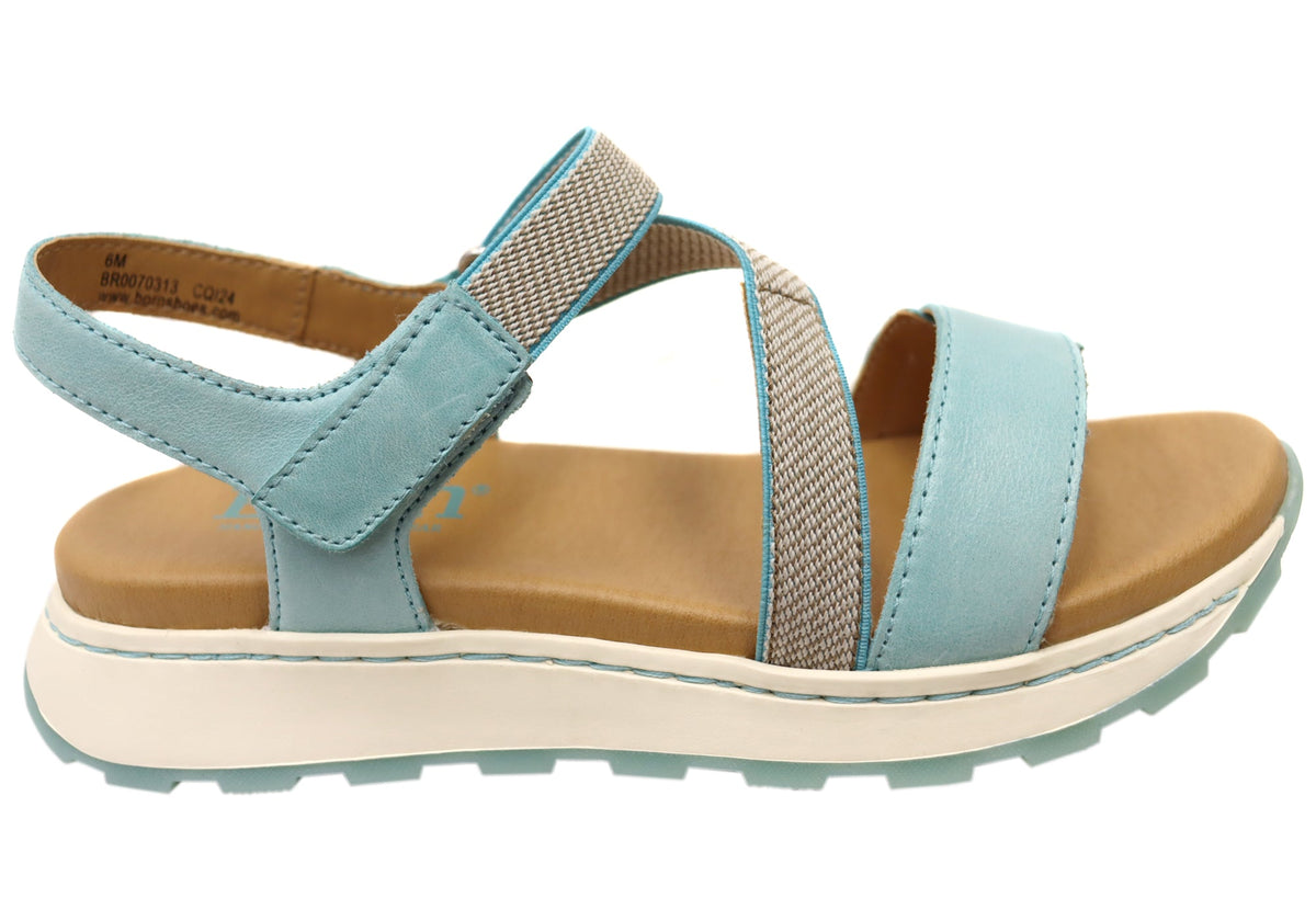 Born Mady Womens Leather Sandals With Comfortable Footbed