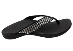 Axign Womens Comfortable Premium Bling Orthotic Thongs Sandals