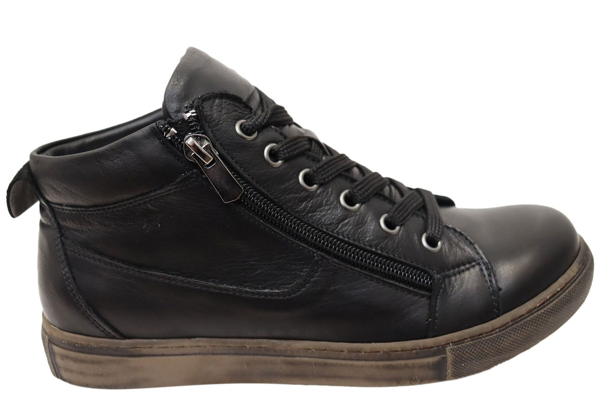 Cabello Comfort EG1570 Womens Flat Leather European Ankle Boots