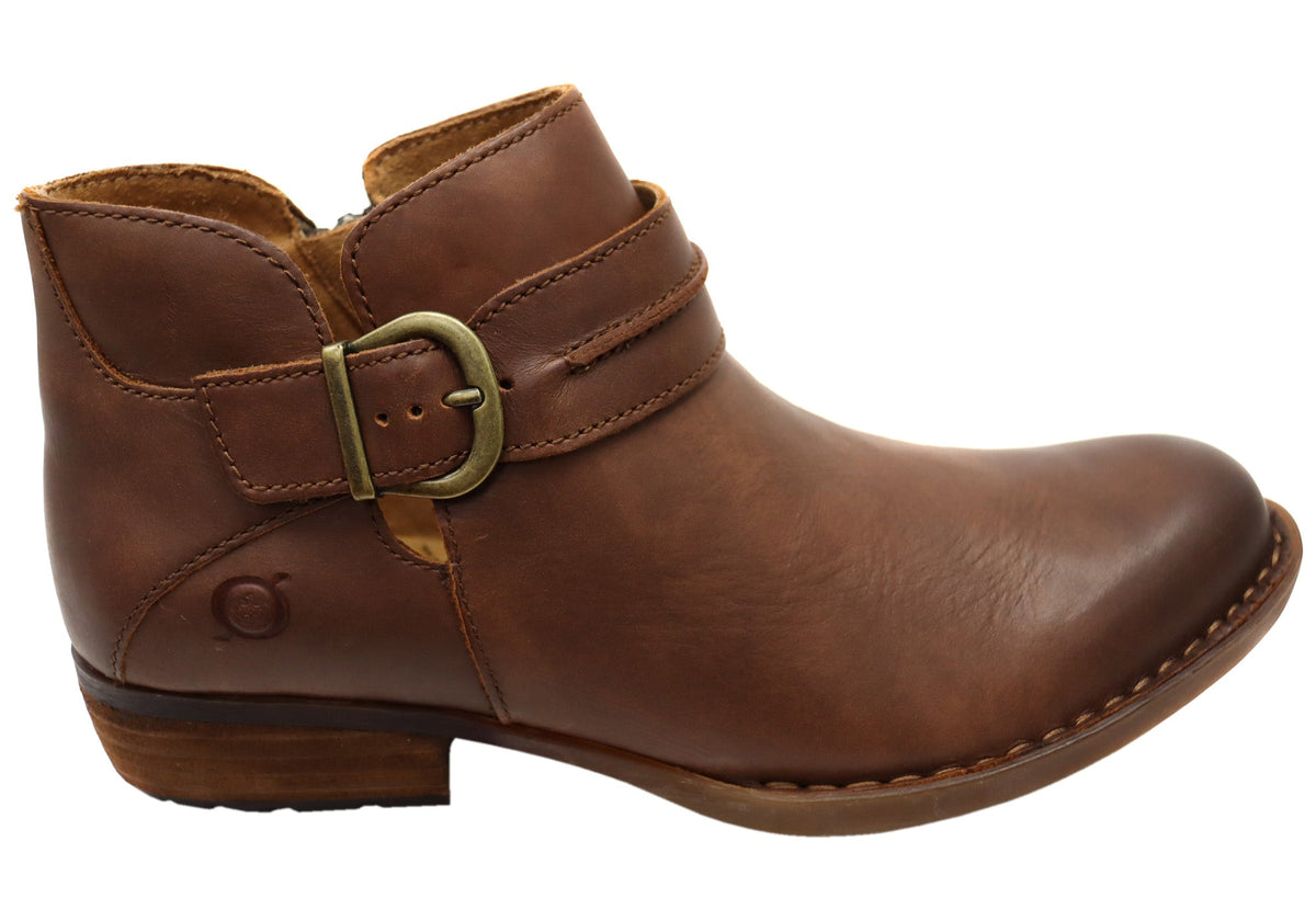Born Kati Womens Comfortable Leather Low Heel Ankle Boots