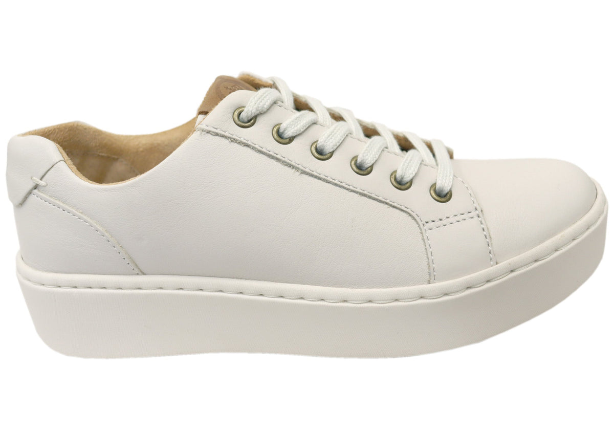 Born Mira Womens Comfortable Leather Lace Up Sneakers