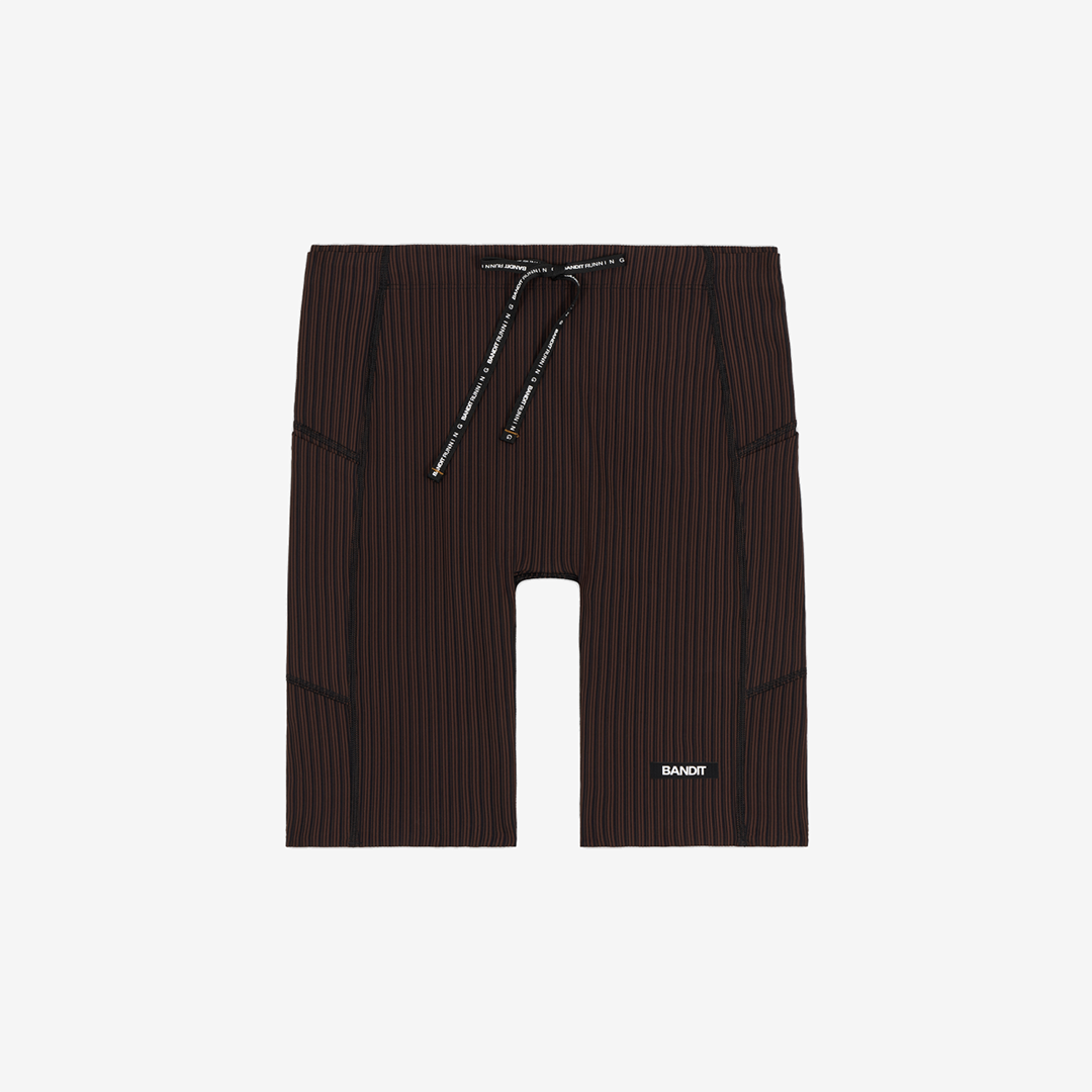 Bandit Men's Striped Cadence™ 7 Pocket Lined Half Tights "Cacao/Black"