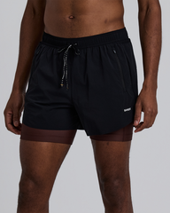 Bandit Men's Vento™ Next Gen 2-In-1 Run Shorts "Black/Cacao"