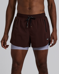 Bandit Men's Vento™ Next Gen 2-In-1 Run Shorts "Cacao/Violet Fog"