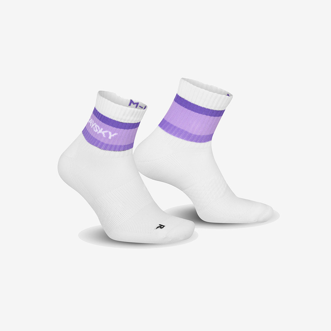 Saysky Unisex Pace Quarter Socks "White/Purple"