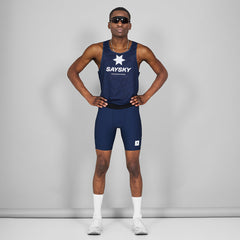 Saysky Men's Combat+ Rib Short Tights 8" "Blue"