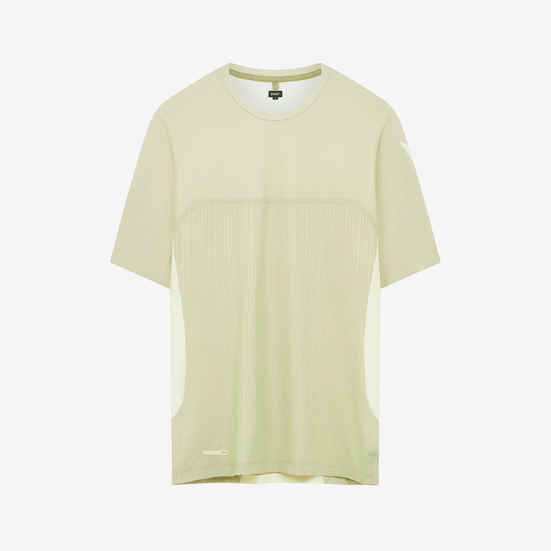 Soar Men's Hot Weather Tee "Warm Grey/Yellow"
