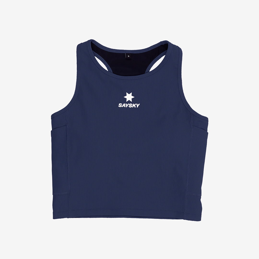 Saysky Women's Combat Rib Crop Top "Blue"