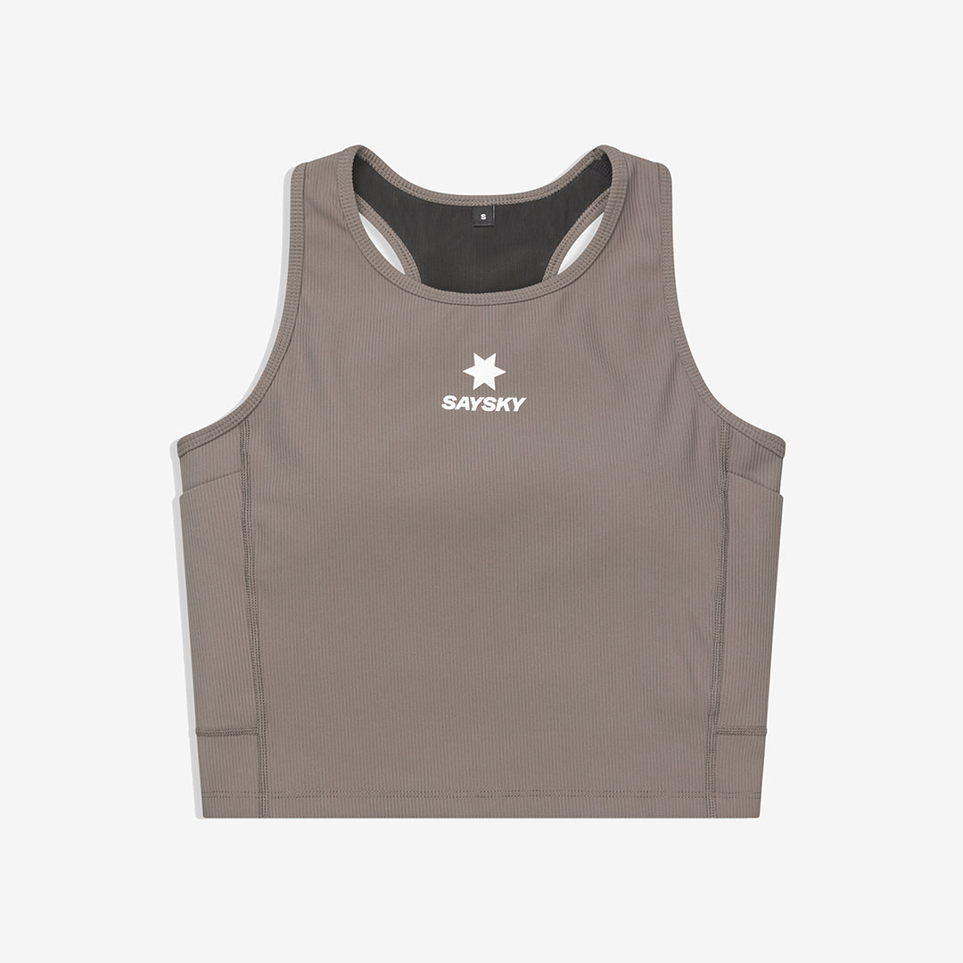 Saysky Women's Combat Rib Crop Top "Taupe"