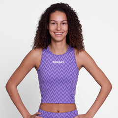 Saysky Women's Combat Crop Top "Purple Zig Zag"
