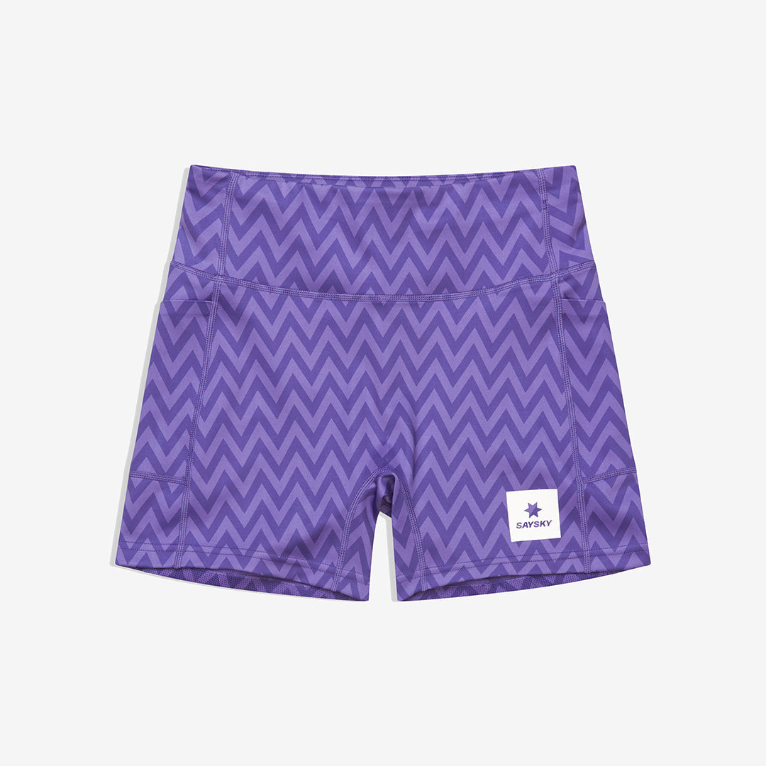 Saysky Women's Combat+ Short Tights 4" "Purple Zig Zag"