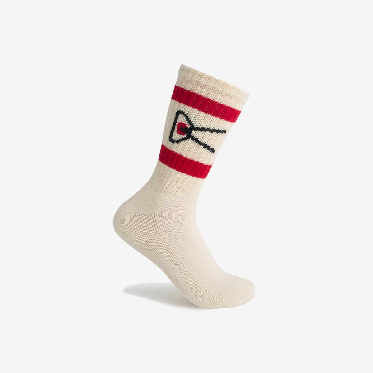 District Vision USA Cotton Socks "Cream/Red Stripe" (2 Pack)