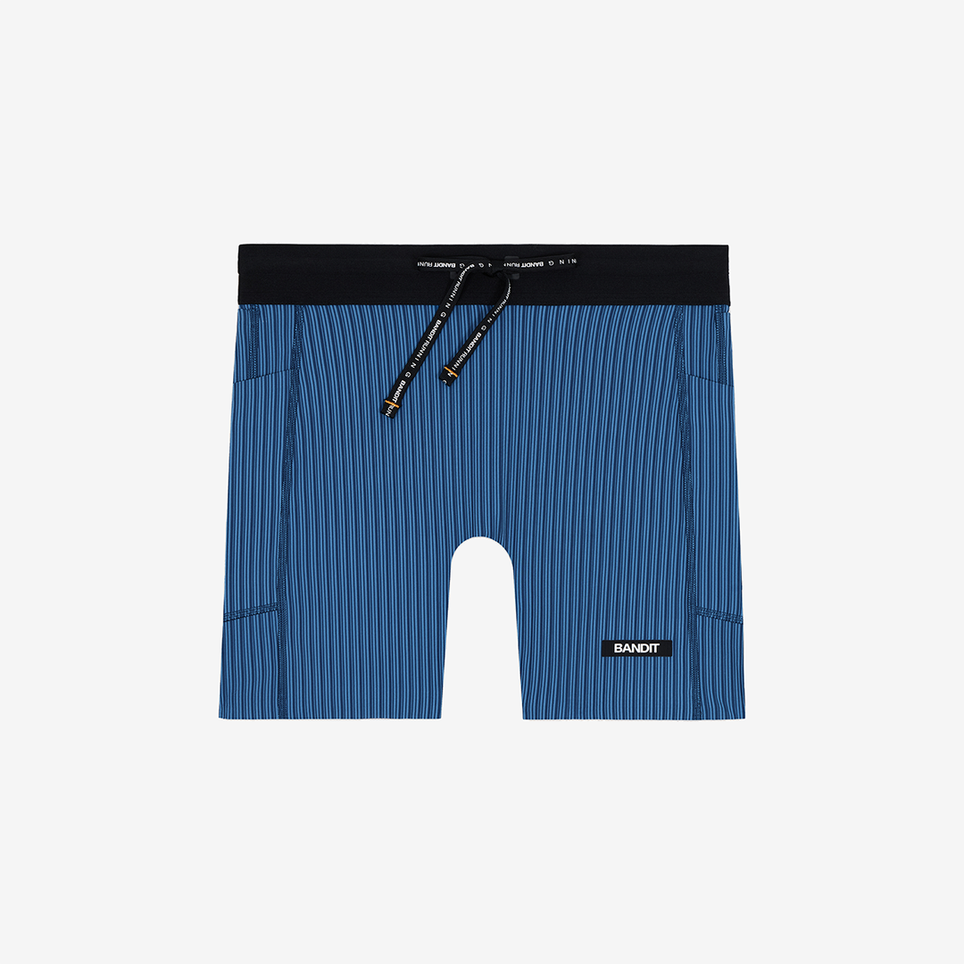 Bandit Women's Striped Cadence 5" Compression Shorts "Ink Blue/Aegean"