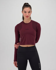 Bandit Women's Mercury™ Seamless Long Sleeve Crop Tee "Fig"