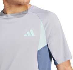adidas Tech Apparel Colourblock Short Sleeve Mens Training Top - Grey